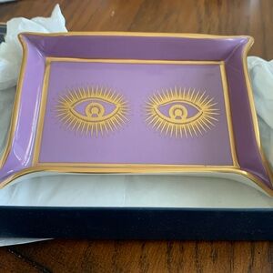 Lavender porcelain valet tray by Jonathan Adler.